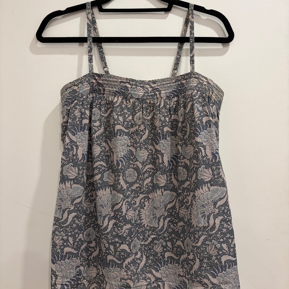Vince Women’s Blue Paisley Babydoll Tank Top (Size XS)